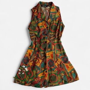 Vintage colorful geometric mini dress